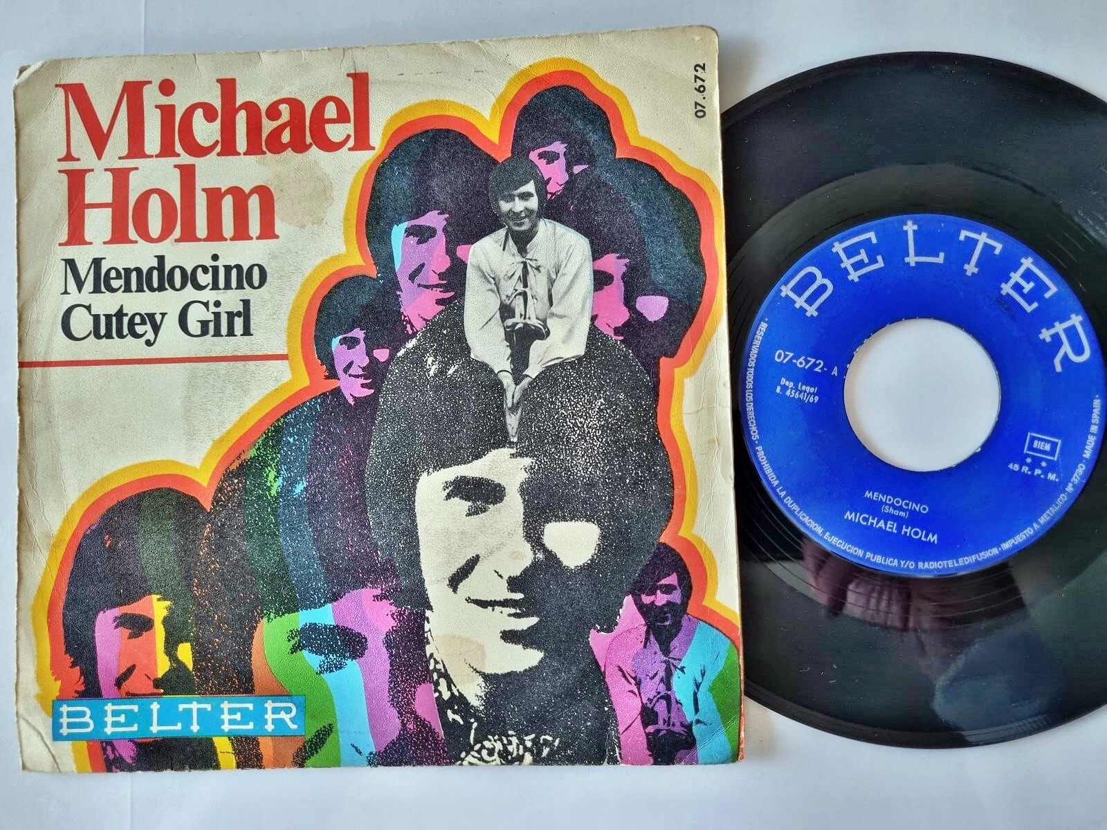 Michael Holm - Mendocino 7'' Vinyl Spain SUNG IN ENGLISH