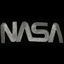 NASA Worm Laser Emblem Patch - 3-3/4" SILVER FREE Shipping from U.S.