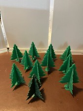 Vintage 11 Plastic Christmas Trees Village Train Layout
