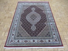6'5 x 10 Hand Knotted Red Fine Mahi Tabrez Rug Wool & Silk G9486