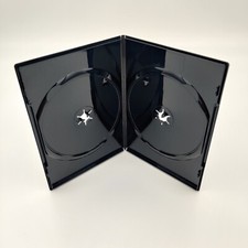 1 BLACK DOUBLE 7mm SLIMLINE DVD/CD CASES WITH SLEEVE- Side by Side