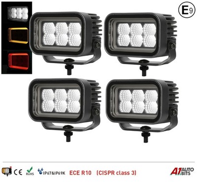 4'' Led Work Light 3D Tunnel Effect Cube Lamps X4 Durable Heavy Duty 12V 24V E9