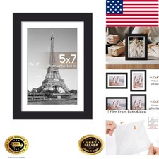5x7 Picture Frame, Display Pictures 4x6 with Mat or 5 x 7 Without, Wall Hangi...