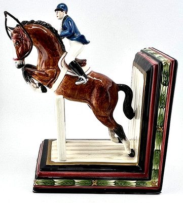 Vintage Fitz and Floyd Classics Ceramic Equestrian Book Ends End One Only