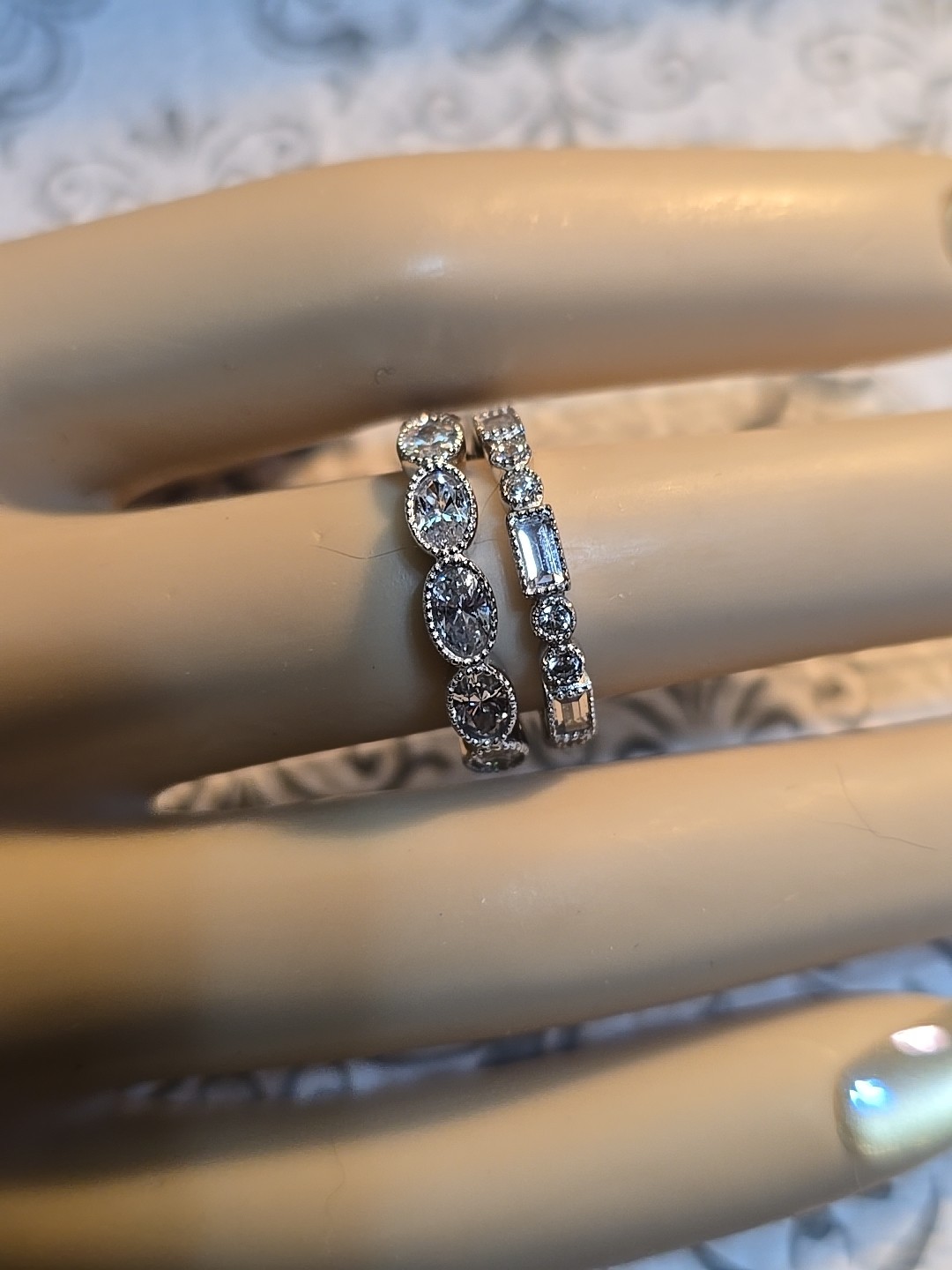 QVC Diamonique Sterling Silver Stackable Rings Sz6 - image 1