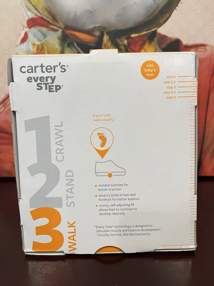 Tênis Carter’s Baby Boys Stage 3 cano alto tamanho 6 novo na caixa - Imagem 3 de 4