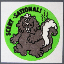 Vintage TREND Scratch and Sniff MATTE Sticker SKUNK - No TM