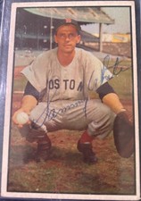 1953 Bowman Color SAMMY WHITE #41 🔥 Red Sox 🔥 Tough Autograph 🔥 died 1991 🔥