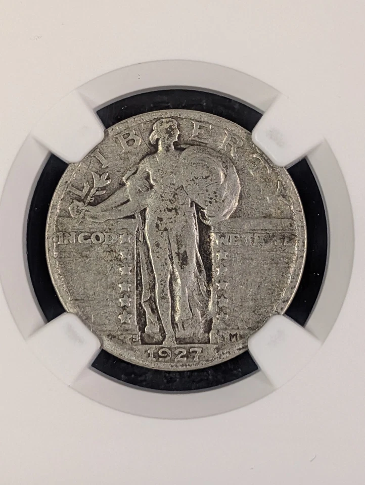 1927 S VG 8 Standing Liberty Quarter Key Date NGC Nice Original 25c Piece - Image 3 of 4