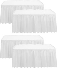 4 Pack Table Skirt 29 in x 14 ft Tablecloth Disposable Table Cover Reusable