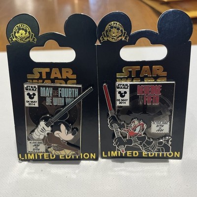 Disney 2014 Star Wars May the Fourth Mickey & Revenge of the Fifth Donald pins