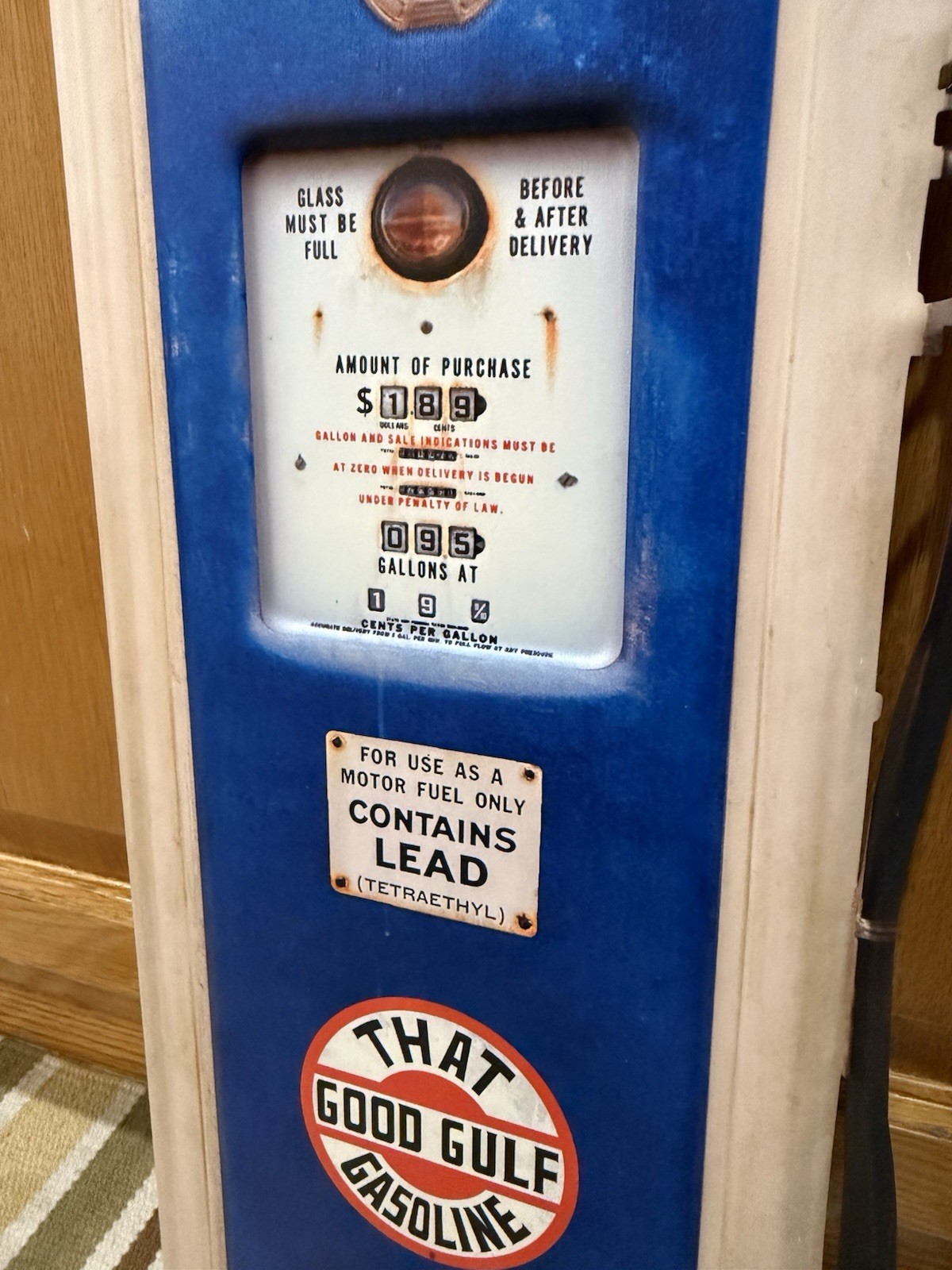 Gulf Gas Pump Sign Garage Parts Tools Garage Vintage Style Wall Decor