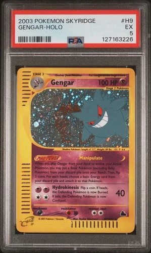 2003 POKEMON SKYRIDGE #H9 GENGAR-HOLO PSA 5