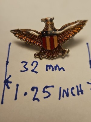 American Patriotic Emaille Revers Loveheart Vintage Brosche Anstecknadel Weißkopfseeadler Miss