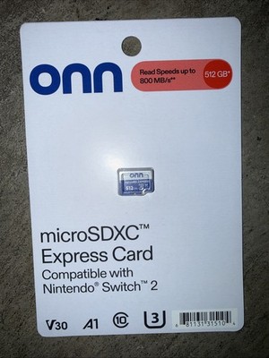 Onn 512GB Micro SD Express Card Nintendo Switch 2*BRAND NEW Sealed Ships Fast