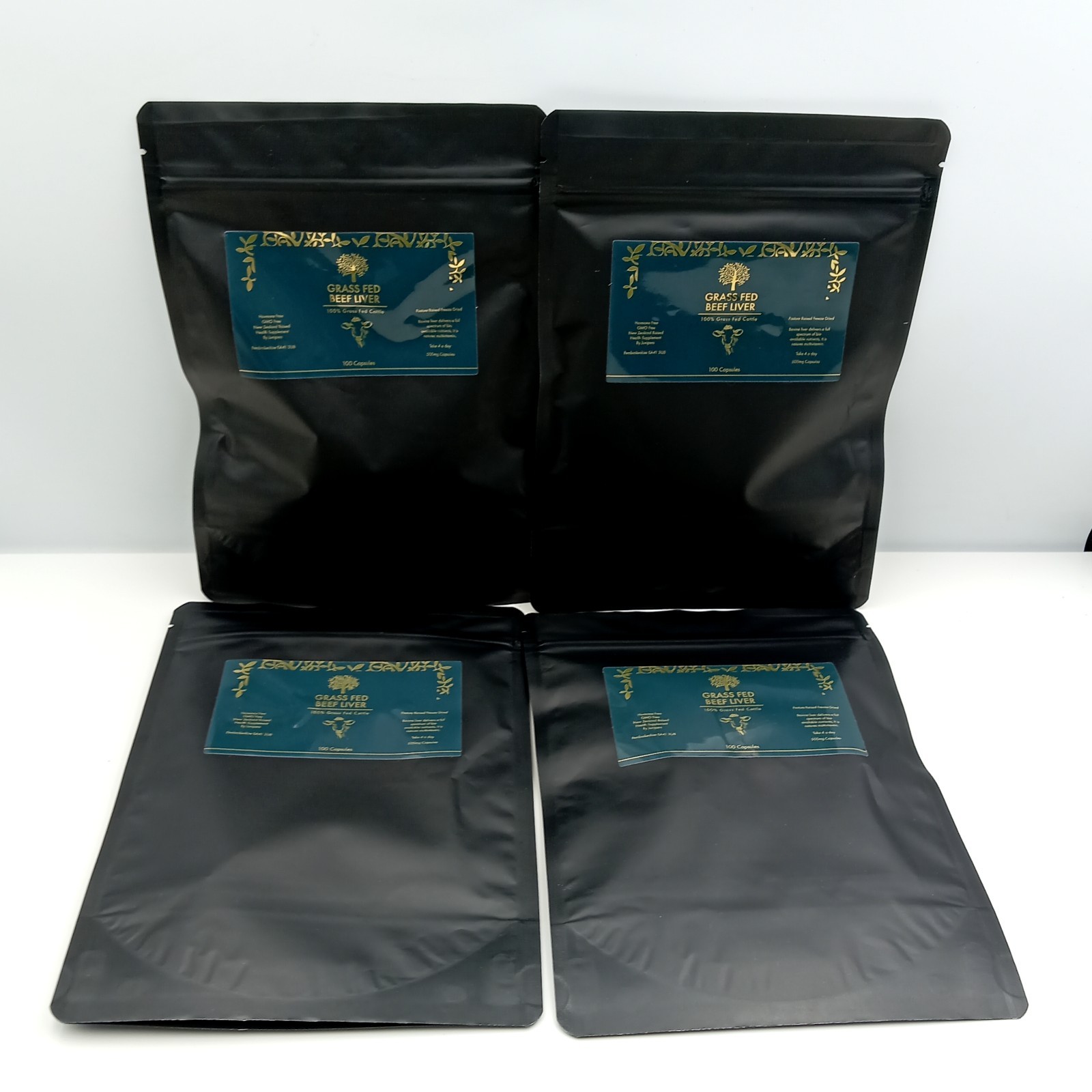 4 X Grass Fed Beef Liver 100 Capsules 500mg Multivitamin Freeze Dried