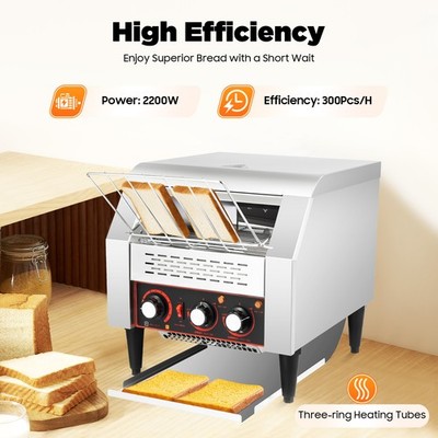 Commercial Toasting Bread Bagel Home Countertop Conveyor Toaster 300PCS Per Hour
