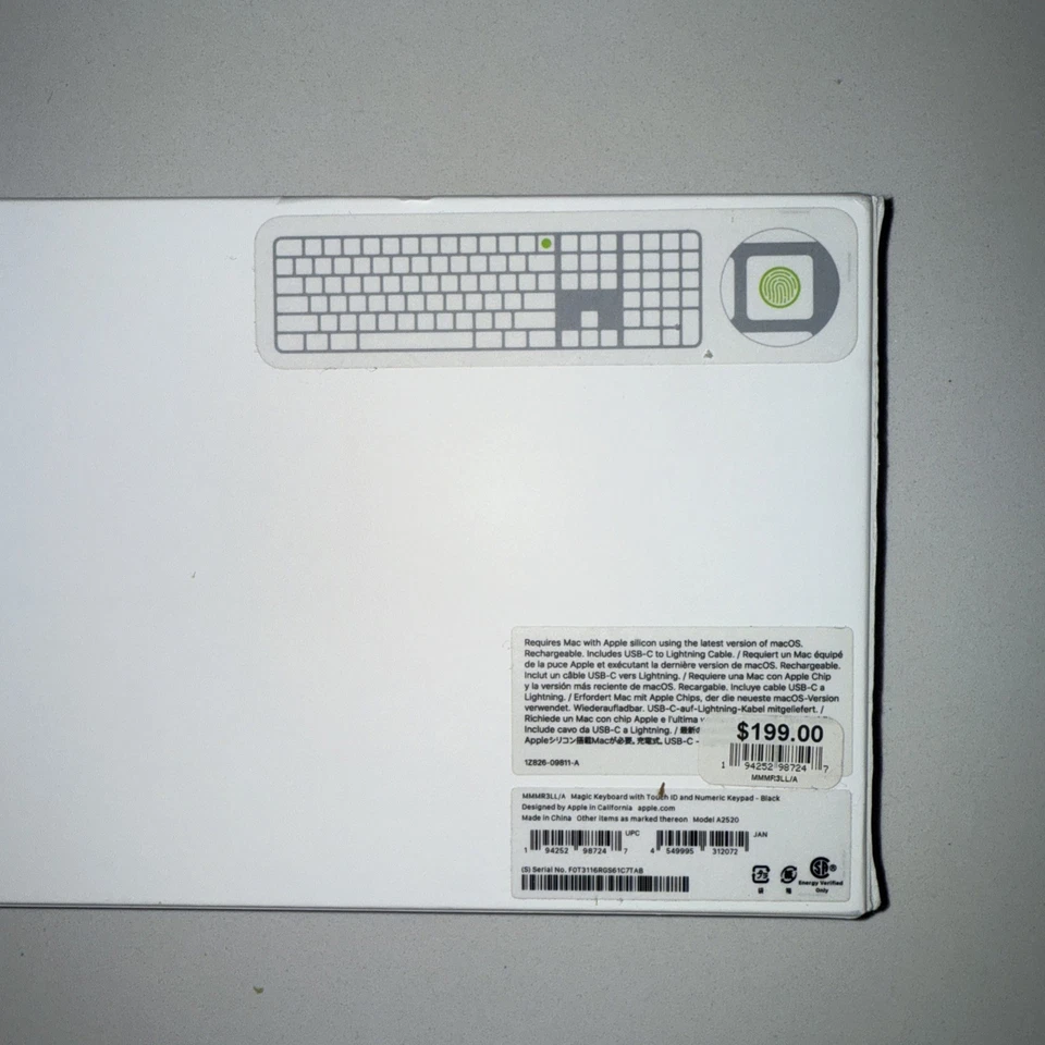 *UNOPENED* Apple Magic Keyboard with Touch ID and Numeric Keypad USB-C, Black - Image 2 of 3