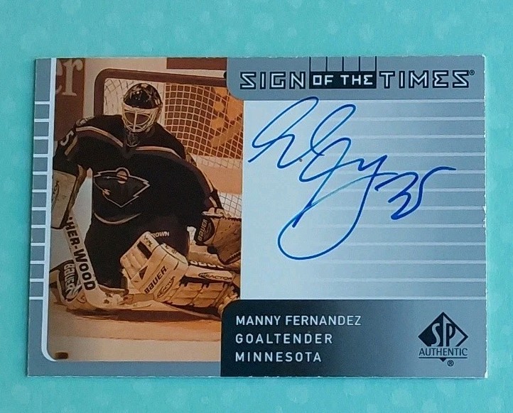 2001-02 SP Authentic - Sign of the Times Manny Fernandez #MF (AU)