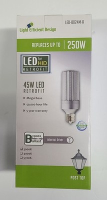 New Light Efficient Design LED-8024M-A LED Bulb - 45W Retrofit - Mogul base