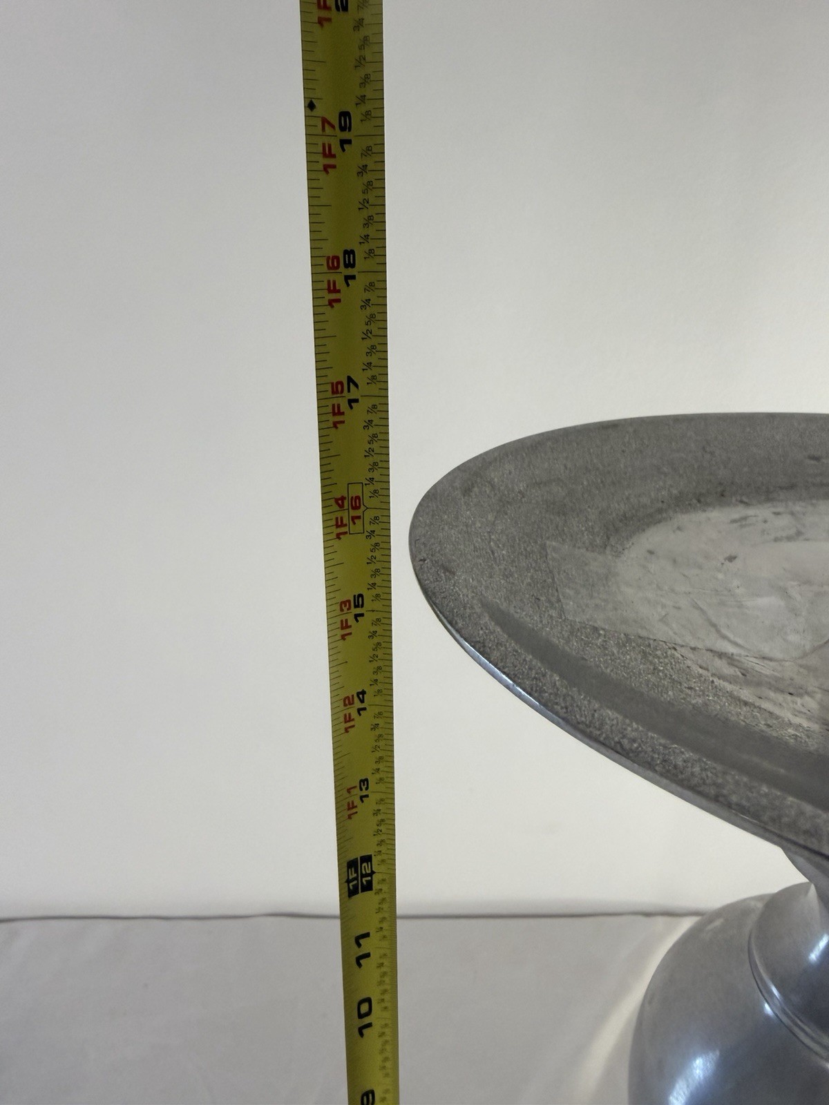 Eichholtz Aluminum Pedestal Candle Holder Stand 16.5” Modern Luxe Decor