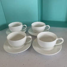 4 x Lumina Fine China Low Round Cups and Saucers  Restaurant Tableware 8 pcs.