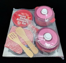 Melissa and Doug Toy Wooden Kitchen Accessory Play Set 8pc - Pots  Pans NEW 
