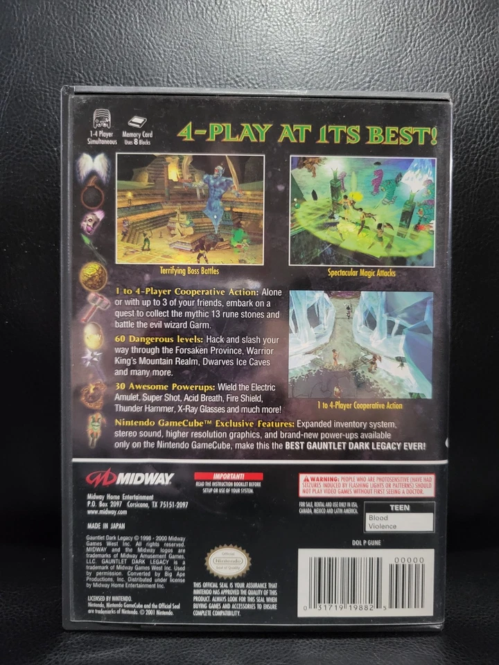 Gauntlet: Dark Legacy 任天堂 GameCube GCN 电子游戏完整 4 个玩家! — 第 2/4 张图片