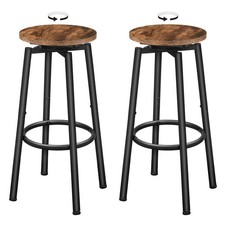 Bar Stools, Swivel Bar Stools Set of 2, 24.9" Round Bar Chairs, Backless Mode...