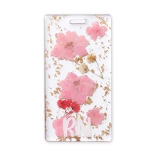 RN Buddy Badge Card Holder Resin Flower RN Name Badge ID Card Holder Pink 