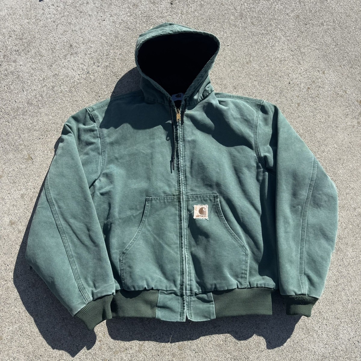 vintage carhartt jq243 sandstone active jacket aspen green size