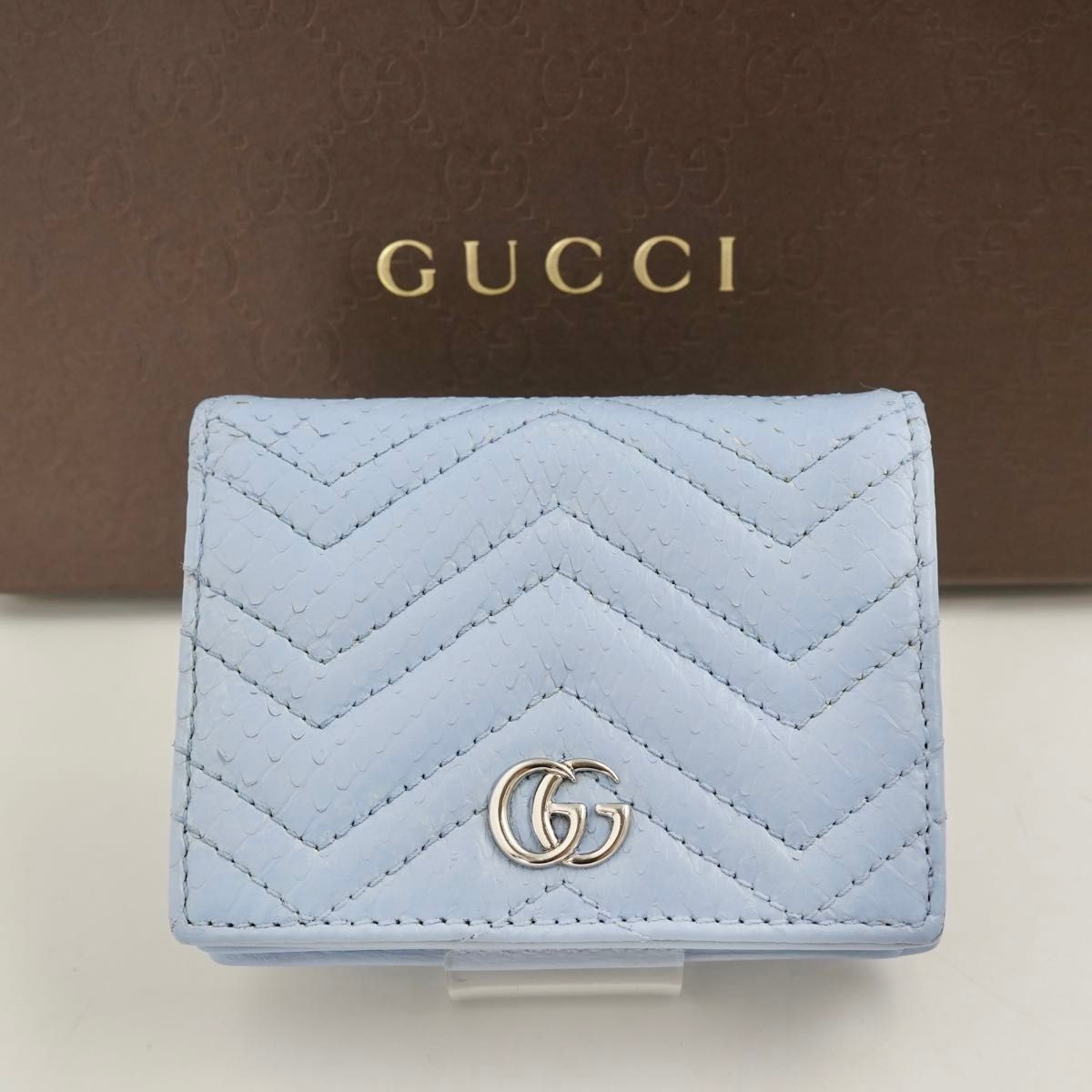 unused GUCCI python animal pattern GG Marmont bif… - image 1