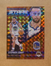 2024-25 Panini Mosaic Stephen Curry Stare Orange Prizm #30/49 Jersey Number 1/1
