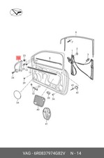 VW POLO 6R 6C Rechte Außenspiegelverkleidung innen 6R0837974G82V