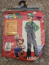 SUPER MARIO Luigi Kids Small for Ages 3-4 Yrs Old Halloween Costume