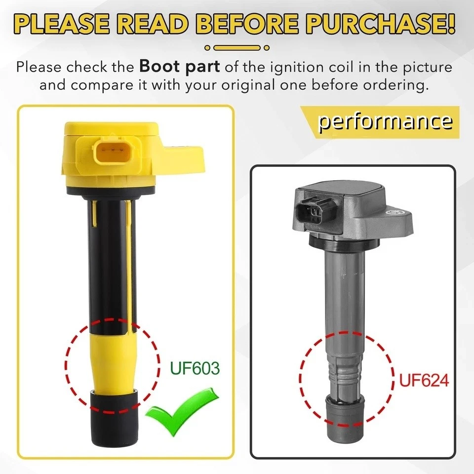 Premium 6x Ignition Coil & 6x Spark Plug For Honda Accord Odyssey 3.5L V6 UF603 - Image 2 of 4