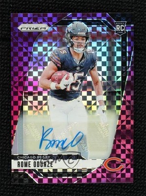 2024 Panini Prizm Rookies Purple Power 20/49 Rome Odunze #385 Rookie Auto RC 3s8