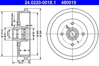 2 X Bremstrommel ATE 24.0220-0018.1 FüR VW Passat Variant