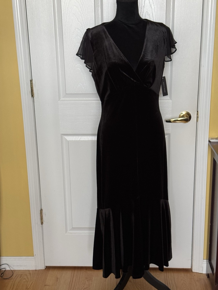 Ladies Tommy Hilfiger Elegant Black Velvet Midi Fit &Flare Dress 10 NWT Vietnam Ladies Tommy Hilfiger Elegant Black Velvet Midi Fit &Flare Dress 10 NWT Vietnam