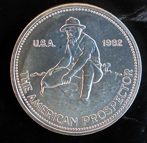 1984 Engelhard Prospector Big E World Miner Rare Bullion-0.999 Silver 1 Oz Coin