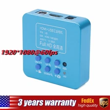 New HD 1080p HDMI Industrial Digital Video Microscope Camera C Mount USB Blue