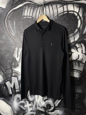 AllSaints Black Classic Parlour Polos Long Sleeve T-Shirt Men  s Size Medium