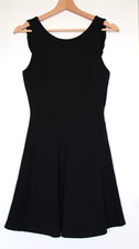 Lulus Black Ruffle Back Dress S Small Skater Sleeveless LBD Whimsigoth Open Back