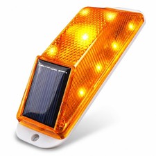 Solar Warning Light for Construction Sites, LED Flashing Beacon Safety Yellow