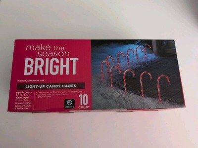 Light Up Candy Canes. 10 Canes With Ground Stakes 9 ' Long Red & White