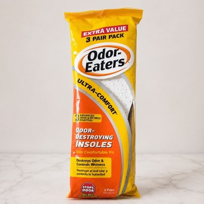 Odor Eaters 3 Pair Pack Ultra-Comfort   SHIPS FREE Odor Destroying Trim To Fit