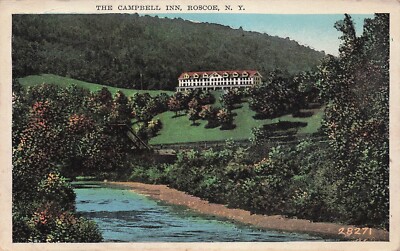 Rosco NY Campbell Inn Hotel Catskill Mountains Beaver Kill Vtg Postcard E57