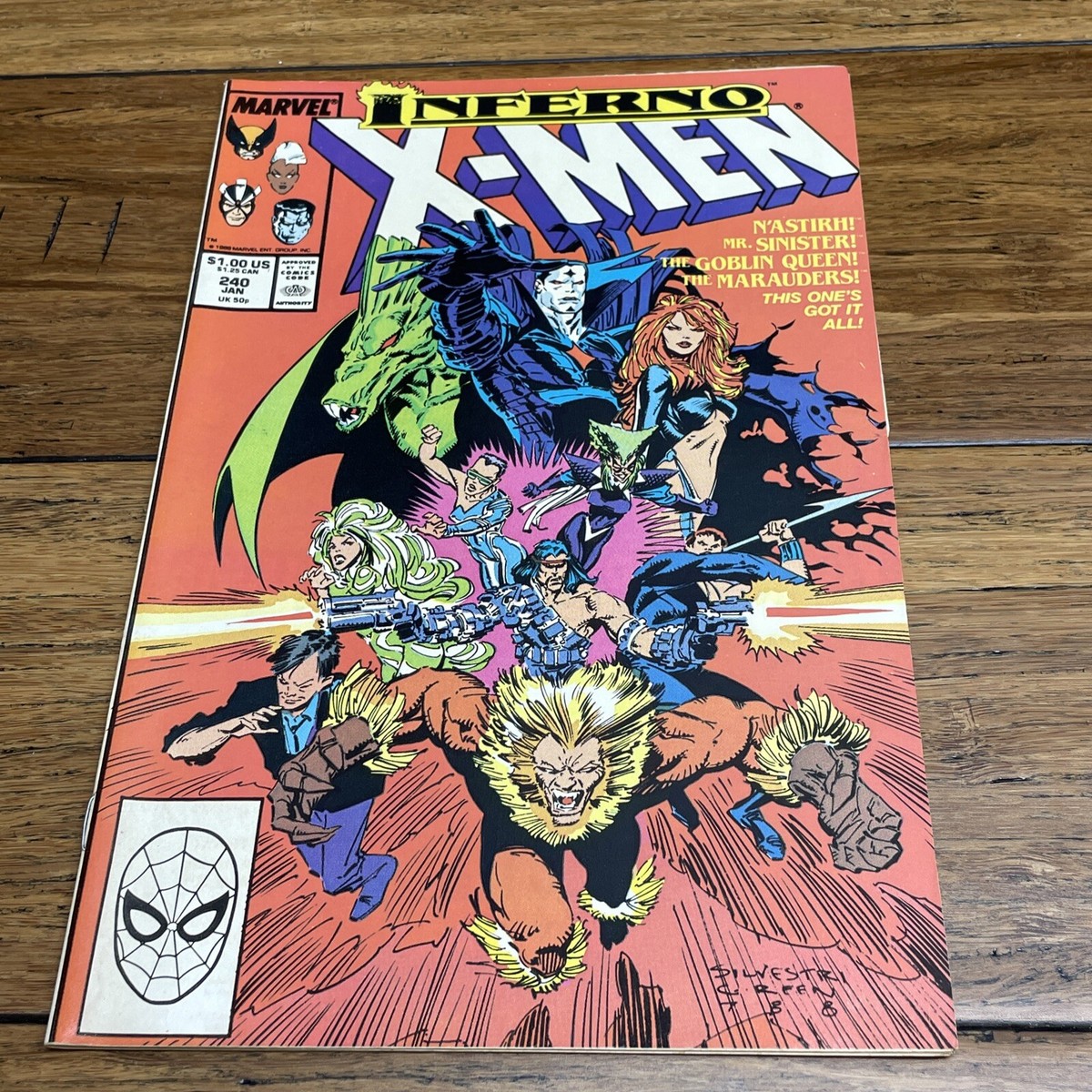 メンズ マガジンズ VOL.1 X-Men Inferno Vol. 1 No. 240 Jan 1988 Beast Marvel Comics Comic