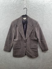 Vintage Ann Taylor Gray 100 Wool Blazer Size 10
