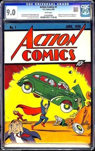 Action Comics #1 (June 1938) Superman's Debut, CGC 9.0 - Perfect White Pages